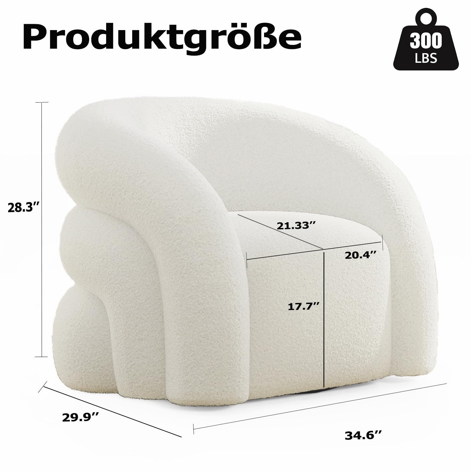 SEYNAR Drehsessel Moderner Boucle-Gewebe Polstersessel, Lesesessel, günstig online kaufen