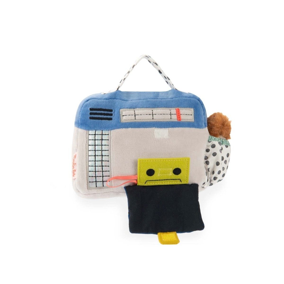 Moulin Roty Spieluhr Puce&Pilou Spieluhr Kassettenrekorder Musikspieluhr für Babys zum, (1-tlg), Spieluhr mit Melodie