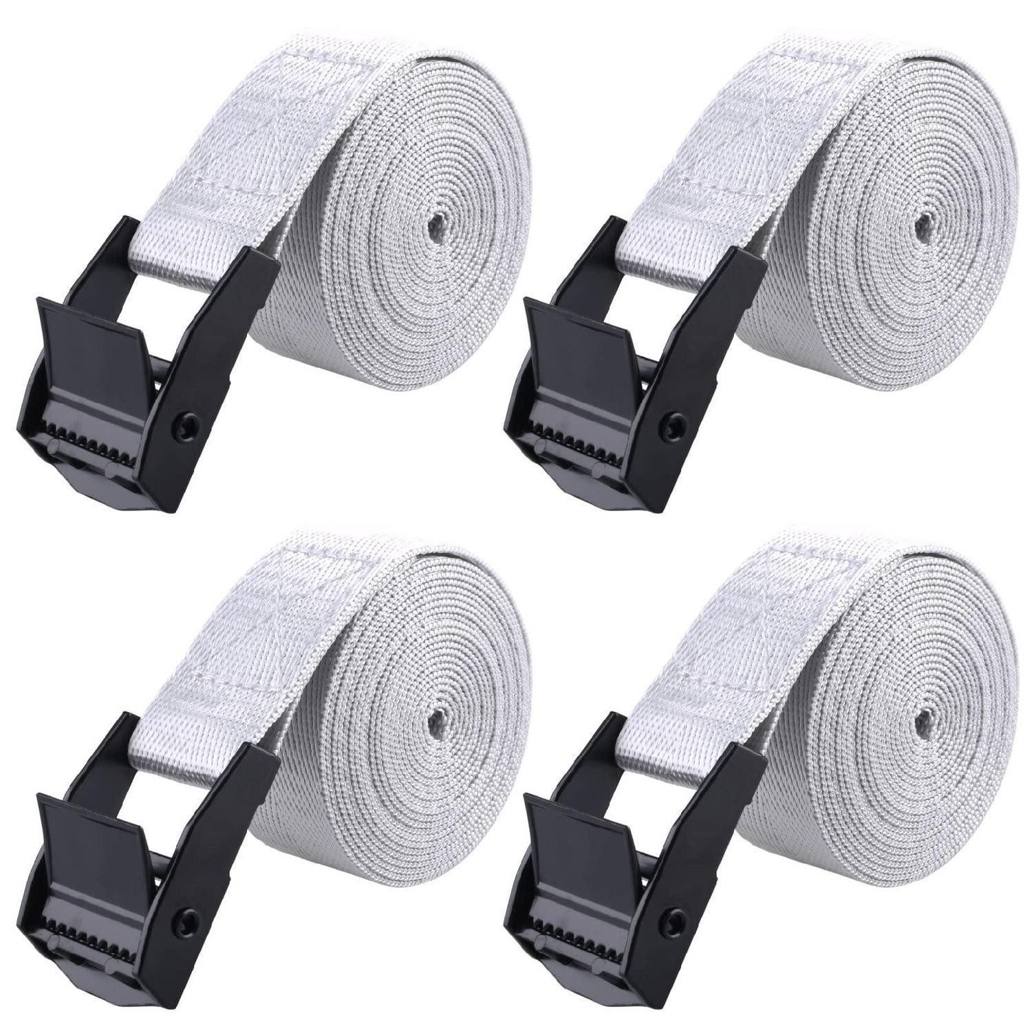 LuxusKollektion Spanngurt Spanngurt 25mm Grau 2m 4 Stk 200kg Bruchfestigkeit (4-St)