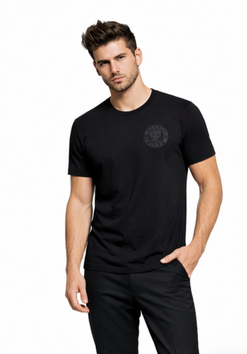 Versace Jeans Couture T-Shirt Herren Vemblem Retro Shirt V-Emblem-Logo, atmungsaktiv, Regulär Passform