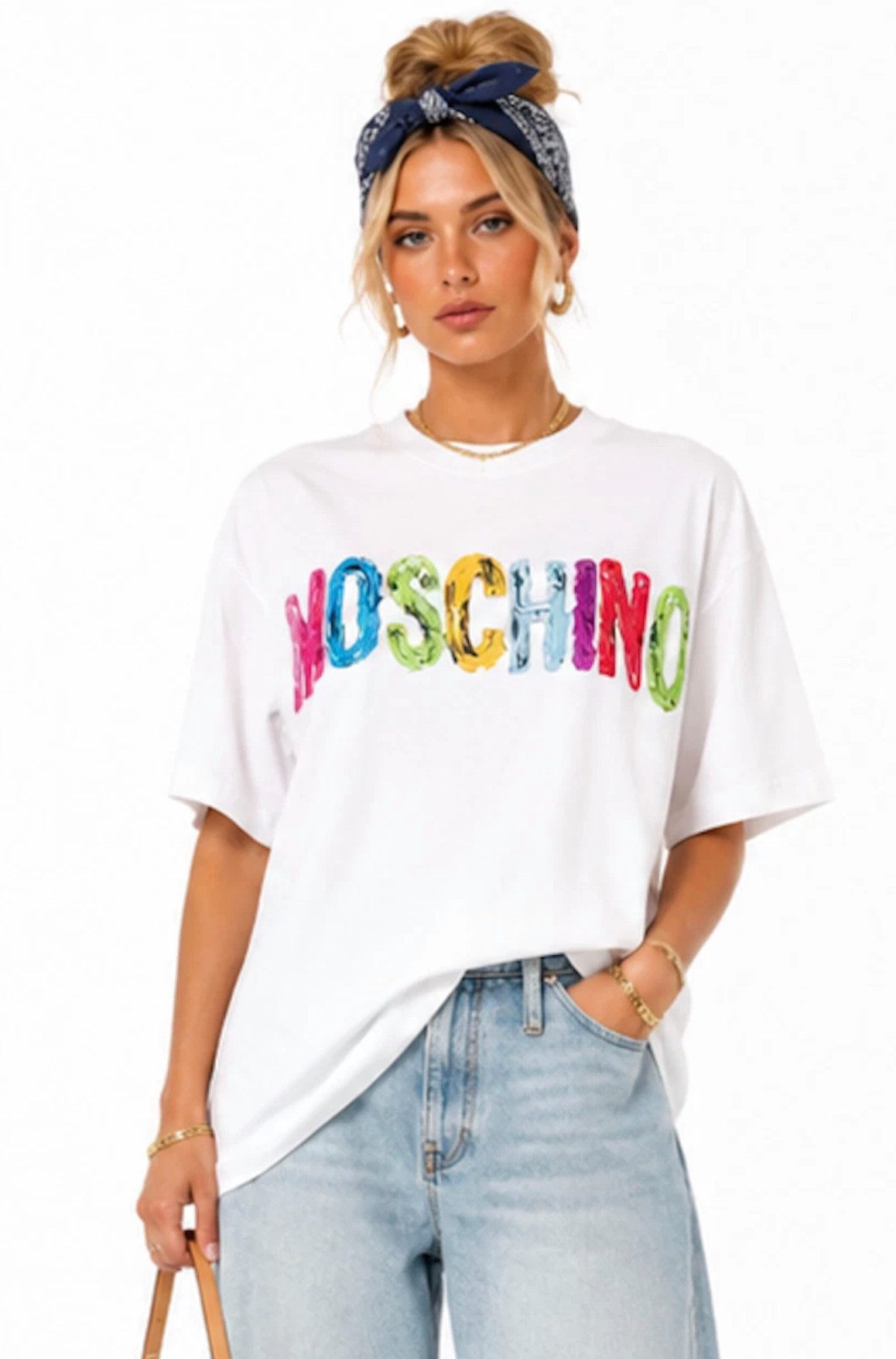 Moschino T-Shirt COUTURE 3D Logo Paint-Effect Shirt Oversize 3D-Logo mit handgemaltem Effekt