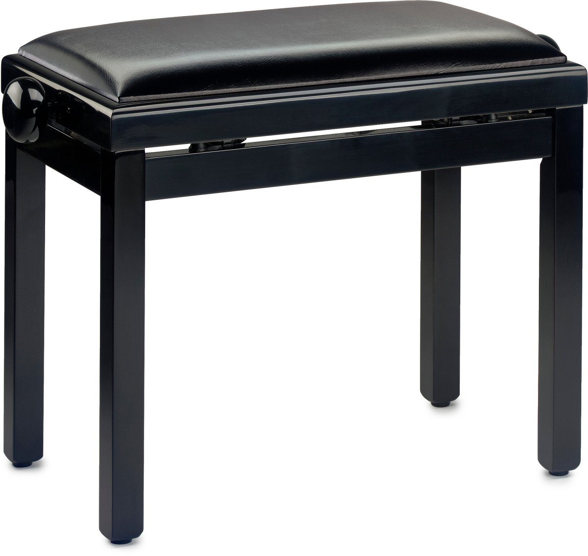 Schwarz Kunstlederbezug schwarzem Klavierbank poliert Stagg in mit Klavierbank