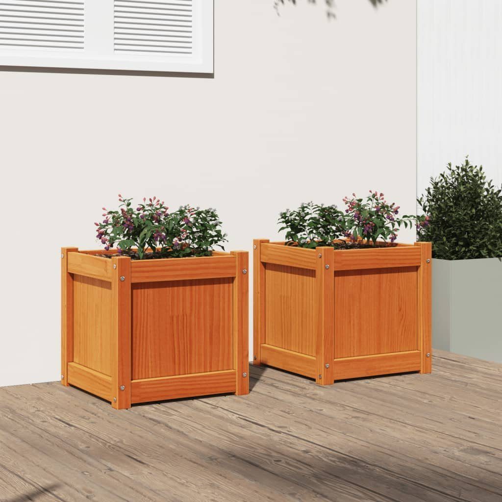 vidaXL Blumentopf Pflanzkübel 2 Stk. Wachsbraun günstig online kaufen