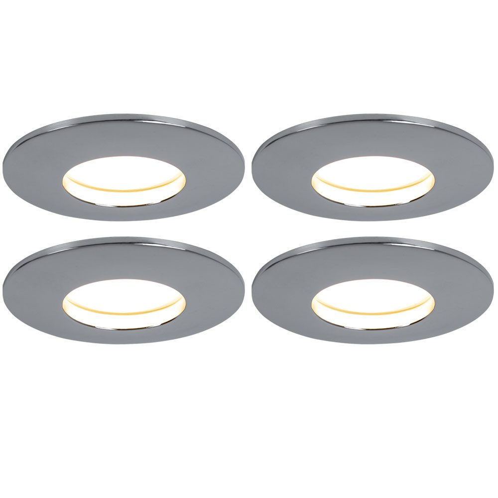 etc-shop Einbauleuchte, LED-Leuchtmittel fest verbaut, Warmweiß, 4er Set LED Einbau Leuchten Decken Spots Strahler Ess Zimmer
