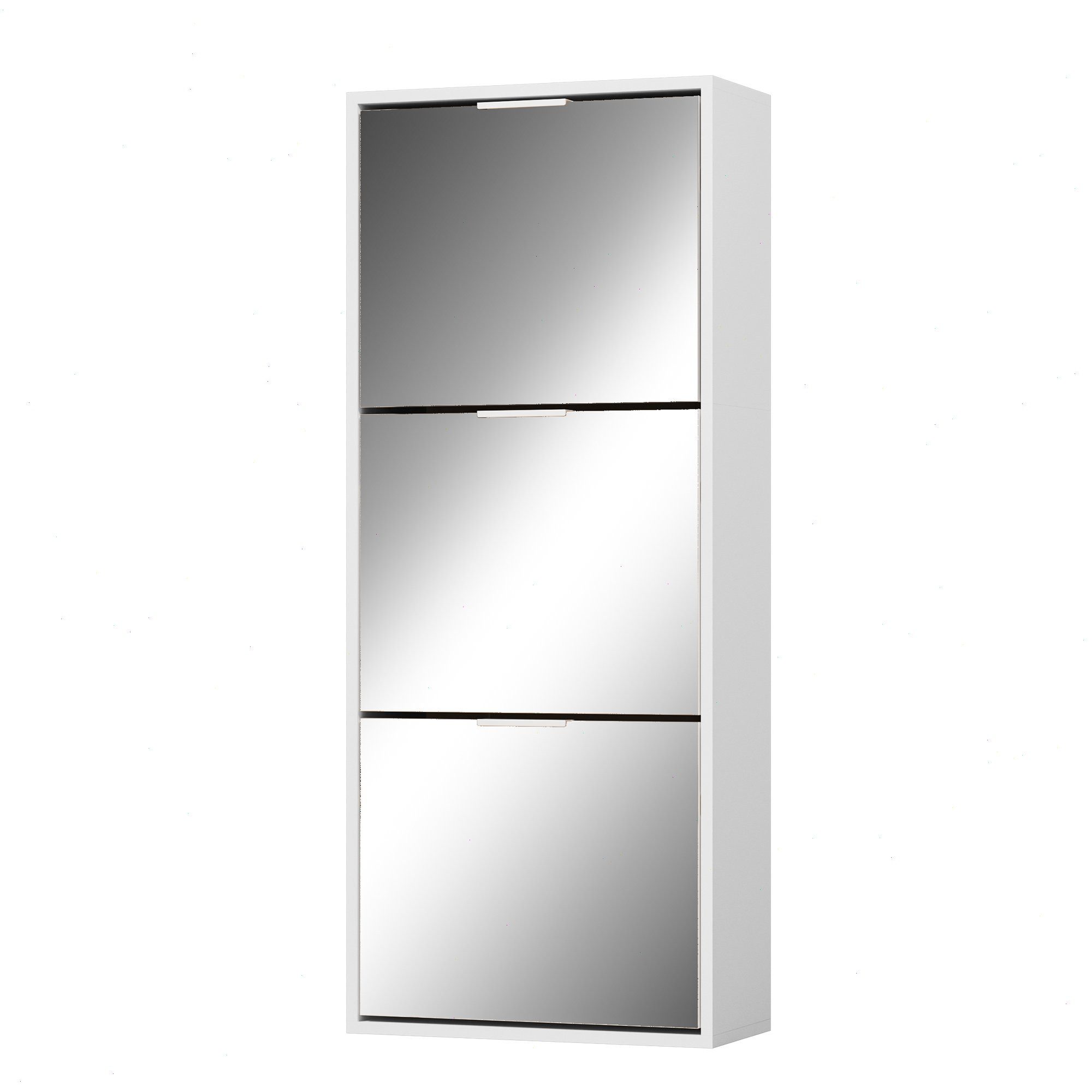 UEV Schuhschrank Spiegelschuhschrank schmal mit 3 klappen flurschrank klapp günstig online kaufen