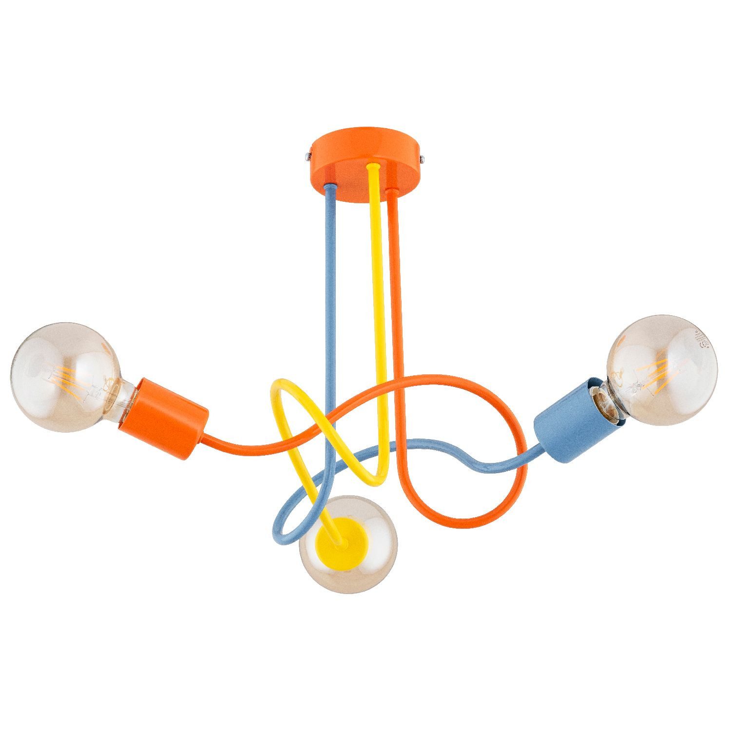 Licht-Erlebnisse Deckenleuchte LINONO, ohne Leuchtmittel, Metall E27 41 cm breit Bunt 3-flammig Deckenlampe