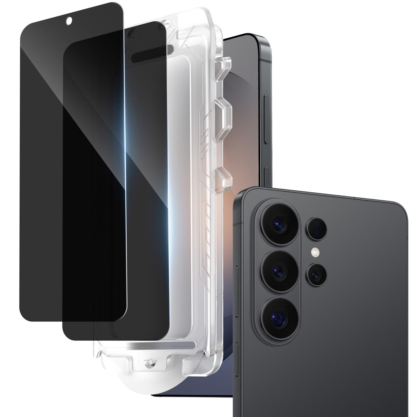 Sytifro Schutzfolie Sichtschutz Panzerglas, Privacy Schutzfolie, Blickschutz für, (Samsung Galaxy S26/ Samsung Galaxy S26+/ Samsung Galaxy S26 Ultra, Samsung Galaxy S25/ Samsung Galaxy S25+/ Samsung Galaxy S25 Ultra, 2 Privacy Glass + 1 Montagerahmen, 9H
