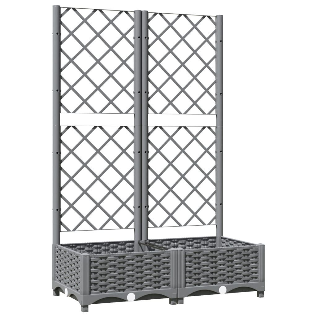 vidaXL Rankgitter 80 x 40 x 1215 cm Pflanzkübel mit Rankgitter Hellgrau 80x40x121,5 cm K