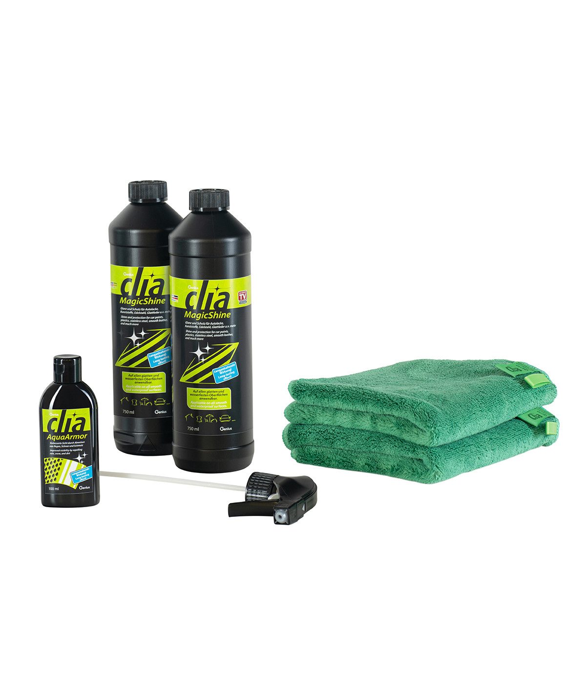 Genius Reinigungs-Set Clia Magic Shine, Set 6-tlg., Carbon-Reinigungsformel mit fettlösender Wirkung