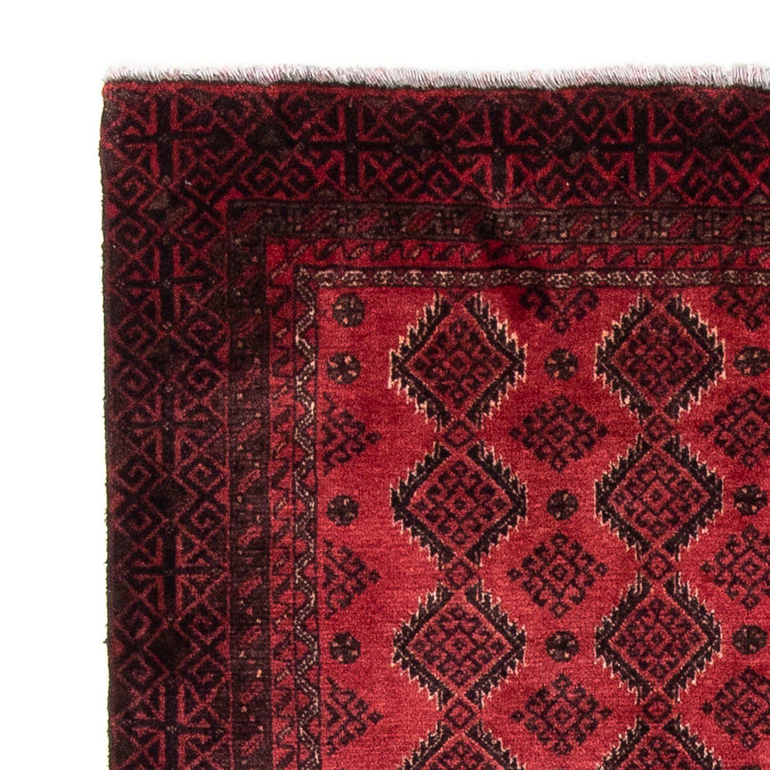 Durchgemustert Belutsch Höhe: Handgeknüpft 113 Rosso x Hochflor-Läufer cm, mm, scuro rechteckig, 8 230 morgenland,