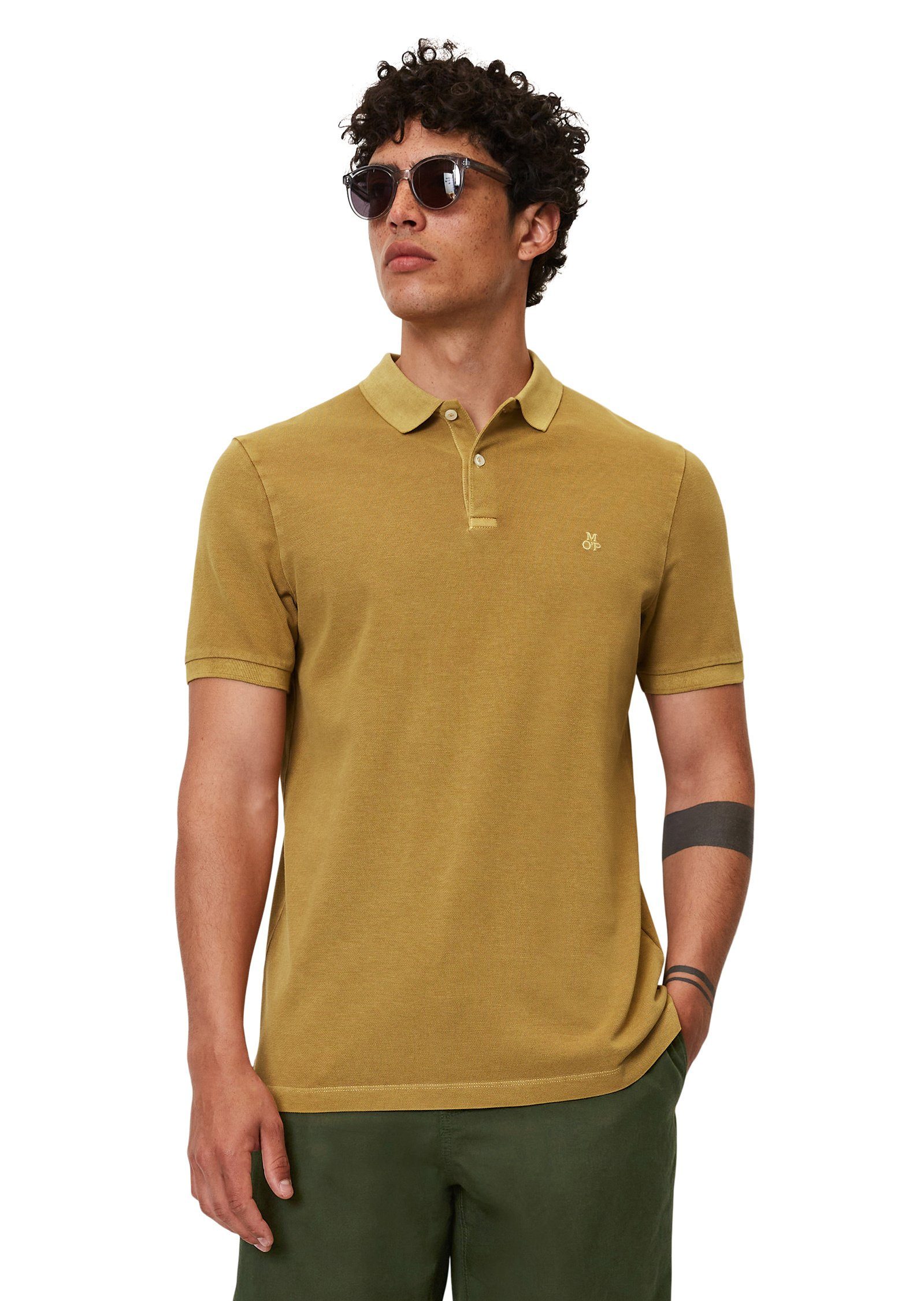 Organic gelb Poloshirt aus O'Polo Marc Cotton-Stretch