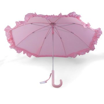 ROSEMARIE SCHULZ Heidelberg Stockregenschirm Kinderregenschirm für Mädchen Regenschirm mit Rüschen, Kinderschirm mit Rüschen
