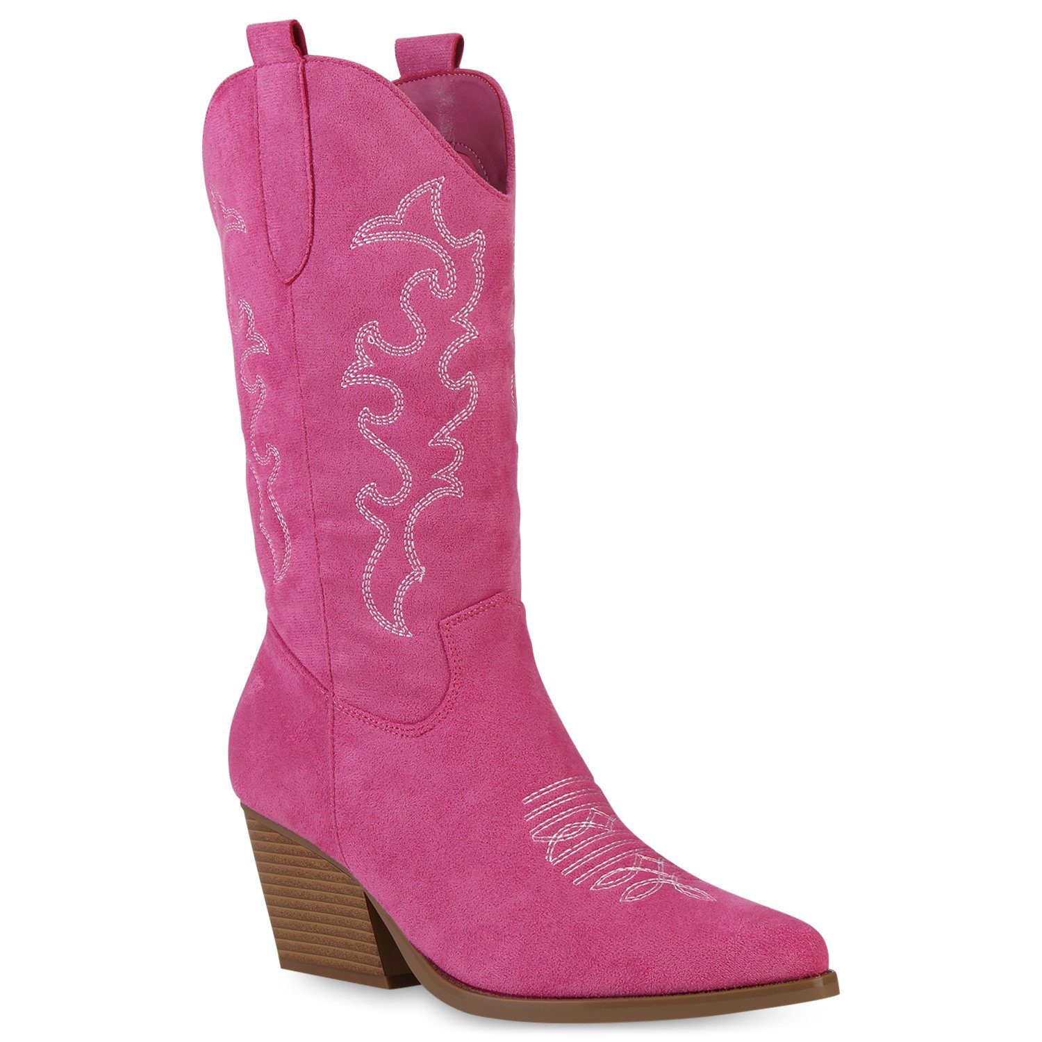 VAN HILL 839969 Cowboystiefel Schuhe Bequeme Fuchsia Velours