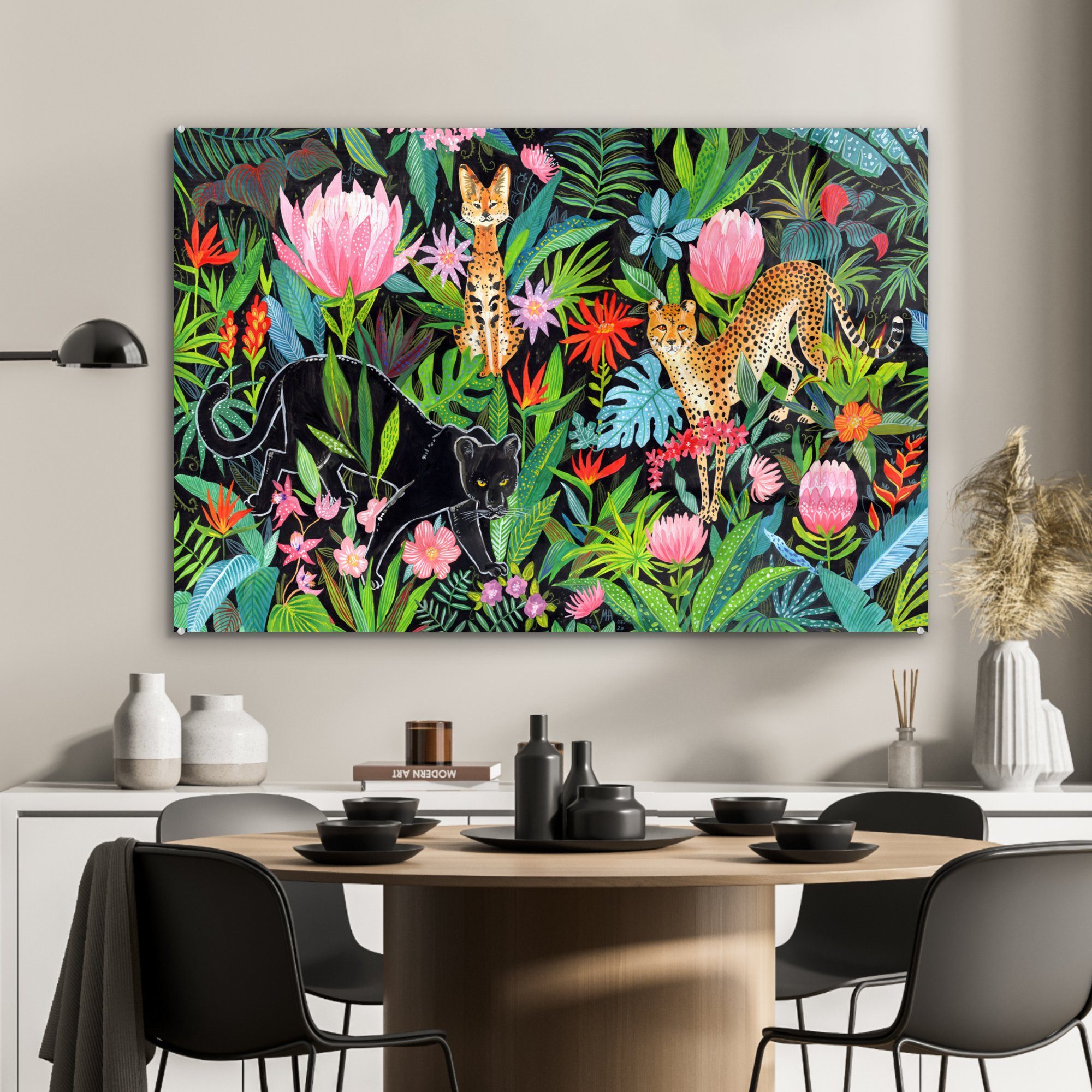 - Schlafzimmer Dschungel MuchoWow Acrylglasbilder Pflanzen Tiere, (1 St), Wohnzimmer & - Acrylglasbild