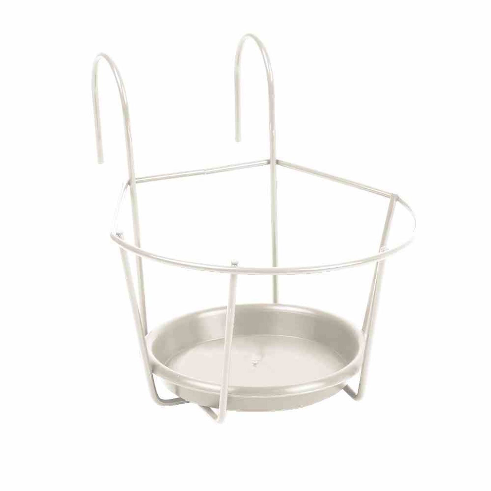 Jardifer Blumenkastenhalter Blumentopfhalter weiß Ø 16 cm zum Einhängen