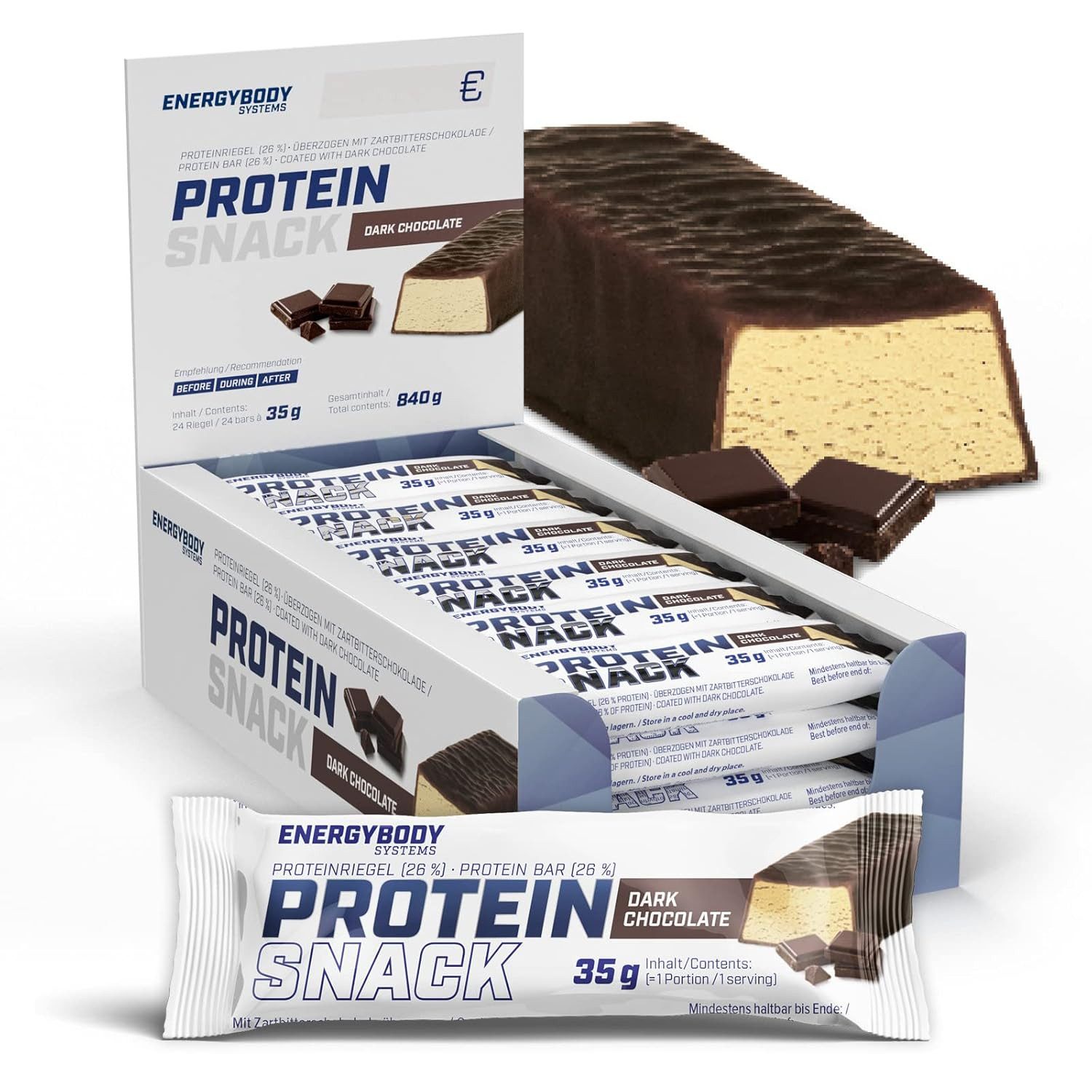 Energybody Systems Protein Snack mit Protein, Kohlendyhydrate und Vitamine Riegel, 24 er, 35 g