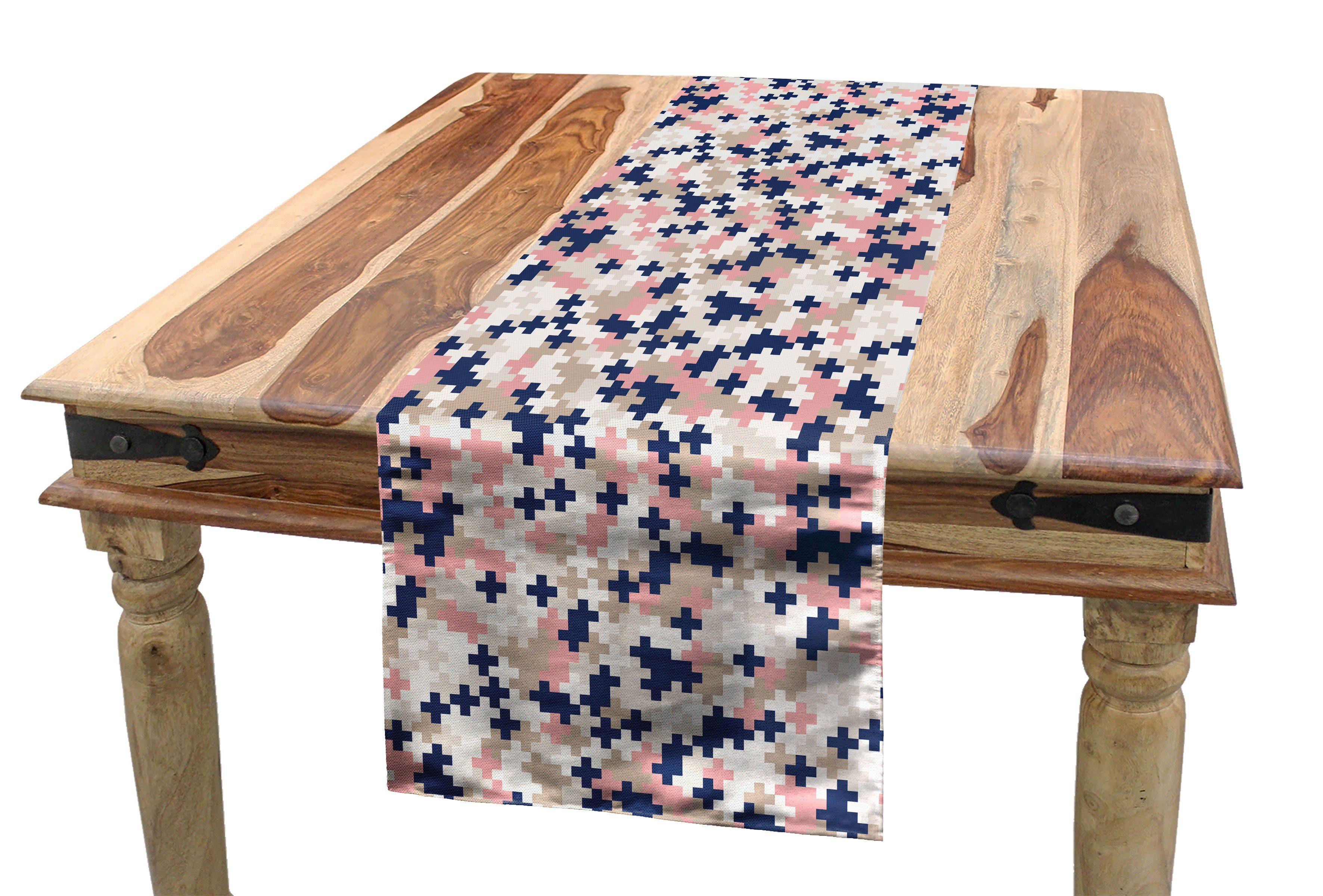 Abakuhaus Tischläufer Esszimmer Küche Rechteckiger Dekorativer Tischläufer, erröten Rosa Mosaic Contemporary Art