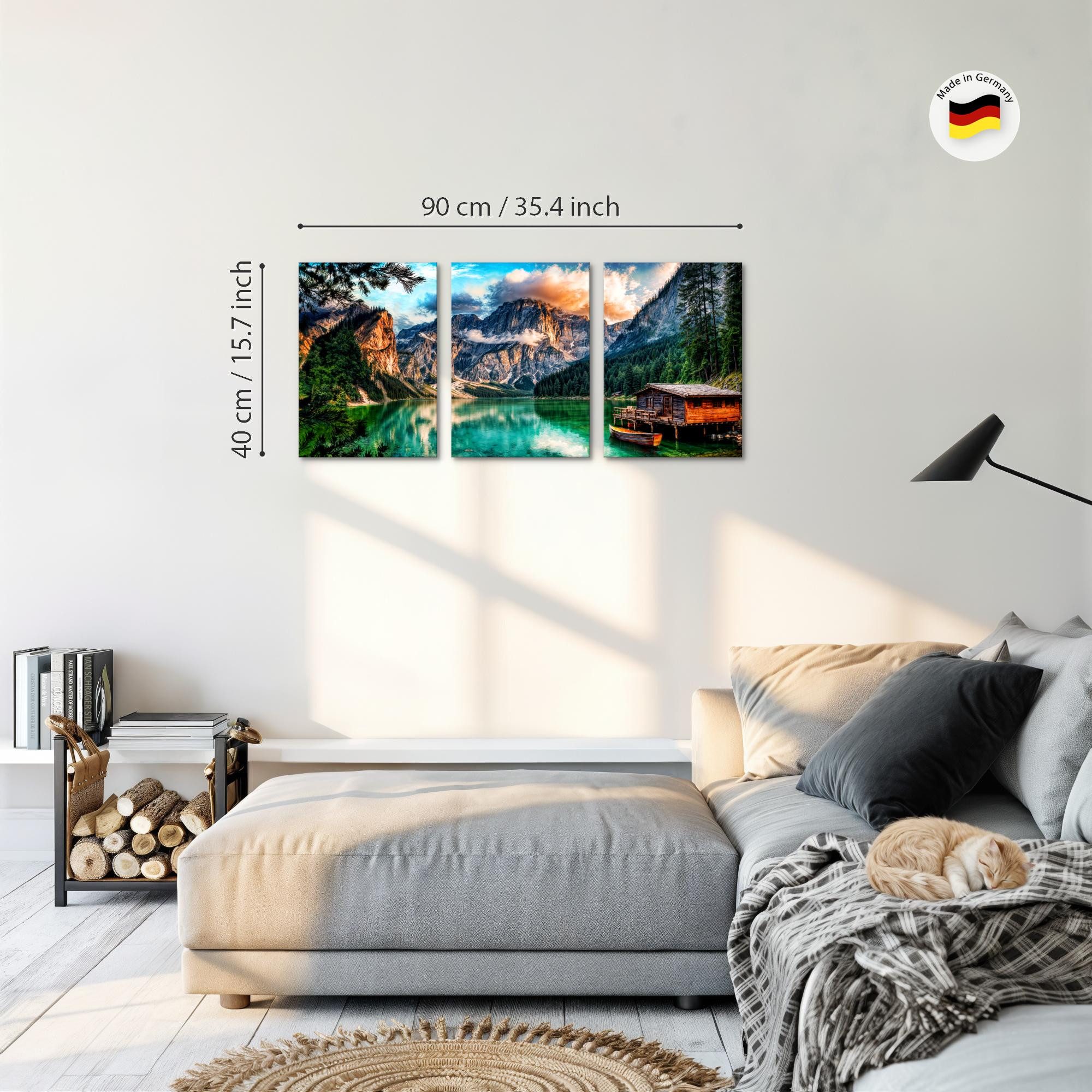 Novart Wandbild Boho Abstrakt Wohnzimmer Schlafzimmer Dekoration Kunstdruck, See – Bild 2 von 5