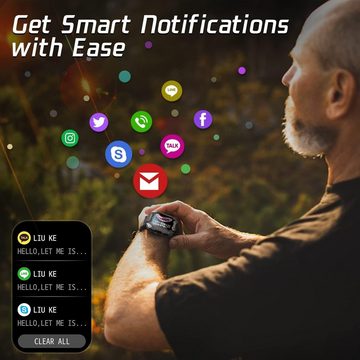Slothcloud Smartwatch (1,71 Zoll, Andriod iOS), für Männer und Frauen,Fitness-Aktivitäts-mit Herzfrequenz wasserdicht