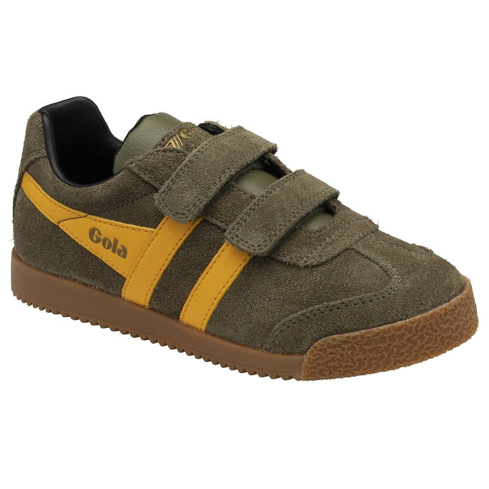 Gola Harrier 2025 (Wildleder,Klettverschluss) khakigrün/sonnengelb/schwarz Sneaker