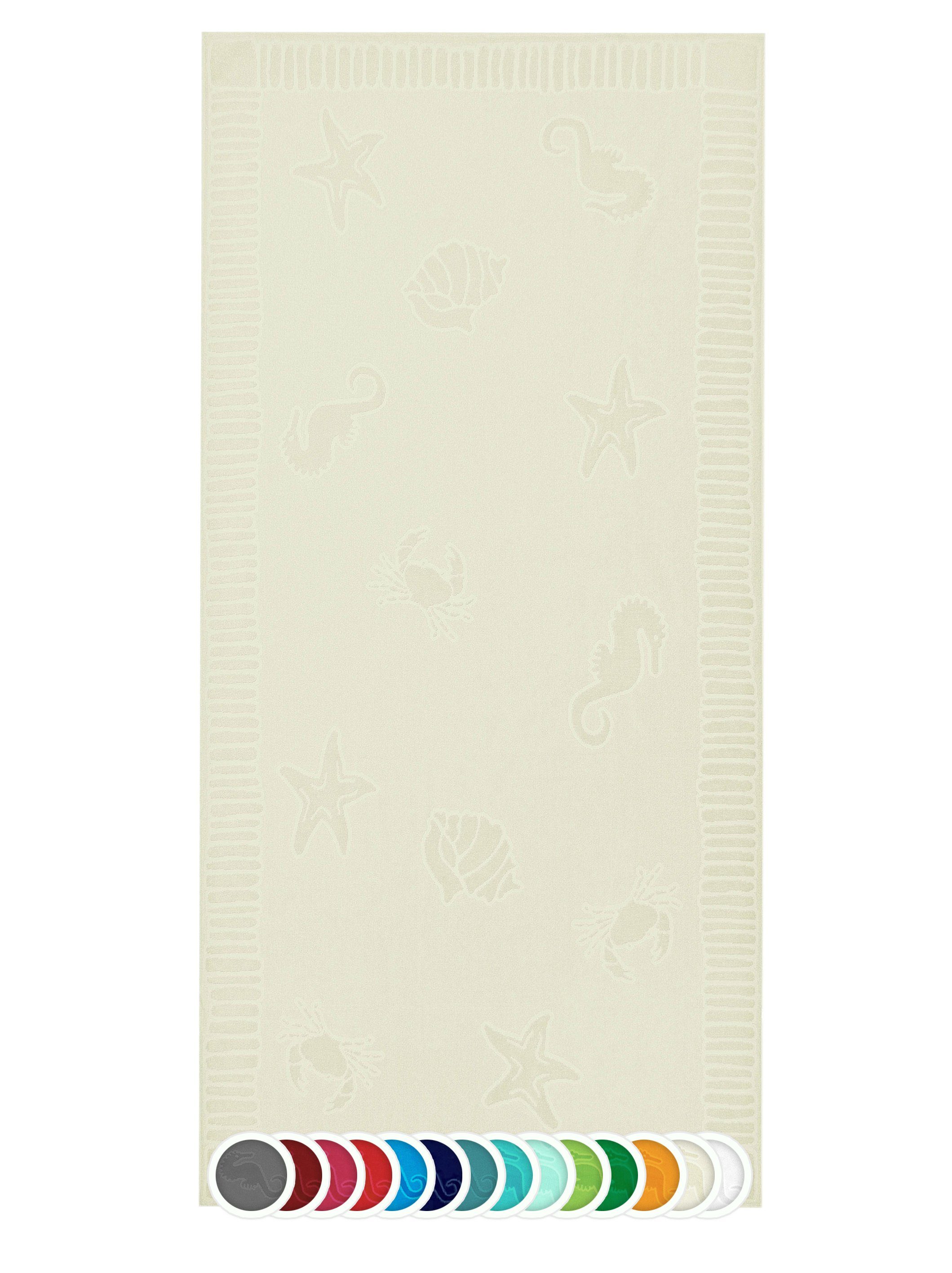 ZOLLNER Strandtuch, Frottier (1-St), 100 x 200 cm, 100% Baumwolle, vom Hotelwäschespezialisten beige