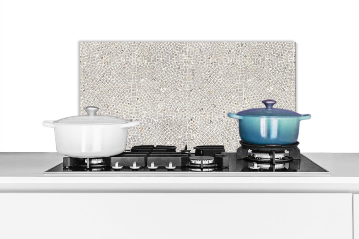 MuchoWow Küchenrückwand Kacheln - Grau - Design, (1-tlg), 60x30 cm, Wandschutz, gegen Fett und Schmutzflecken für Küchen