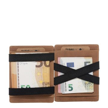SID & VAIN Geldbörse Leder Geldbeutel Unisex STAN, Portemonnaie Echtleder für Damen & Herren, Wallet hellbraun