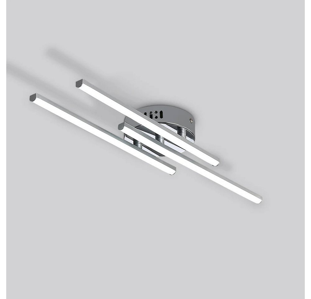 Riserva LED Deckenleuchte Moderne LED Deckenleuchte mit 3 Streifen Silber 18W 6000K Kaltweiß