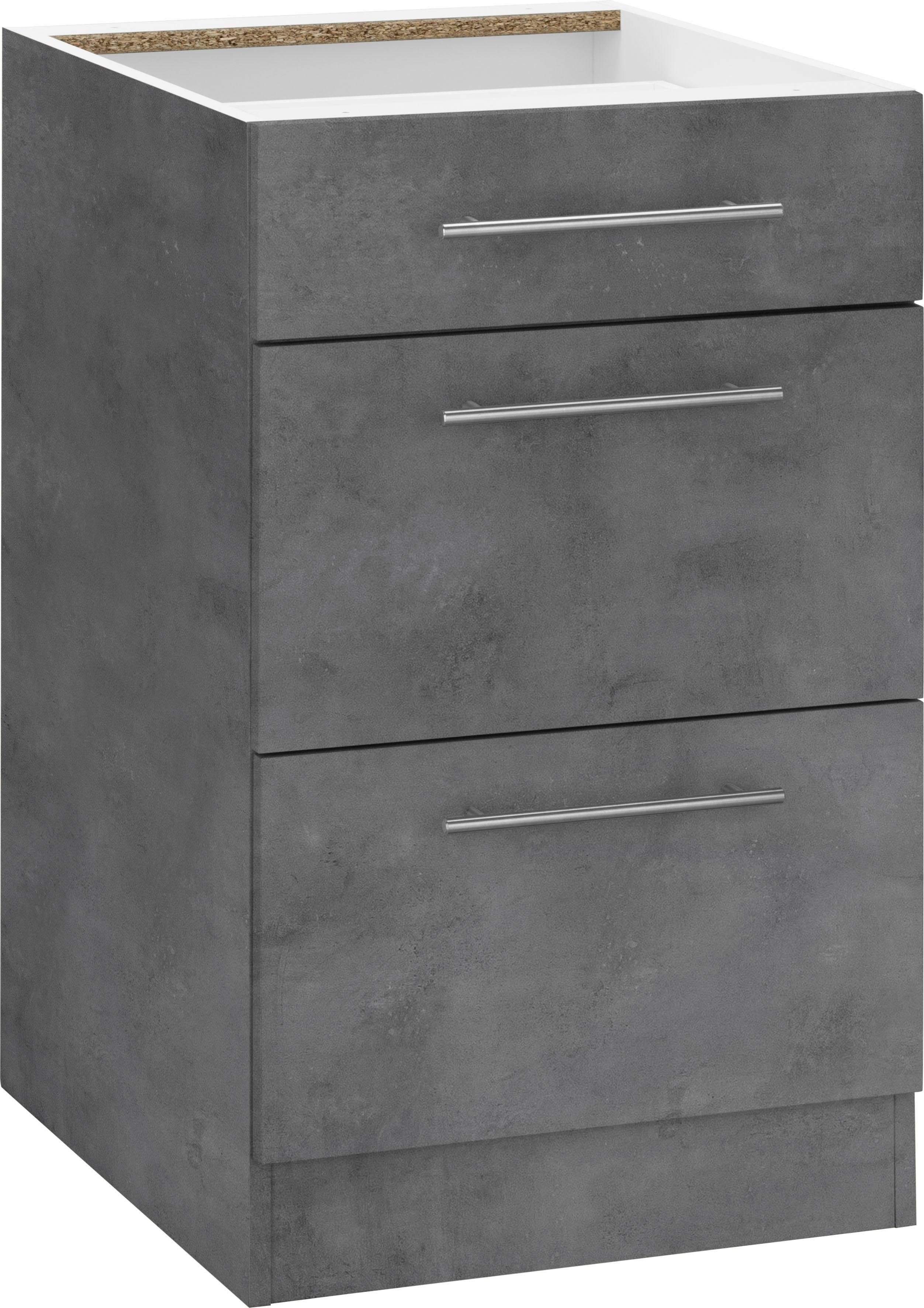 wiho Küchen Unterschrank Cali 50 cm breit, mit 2 großen Auszügen ohne Arbei günstig online kaufen