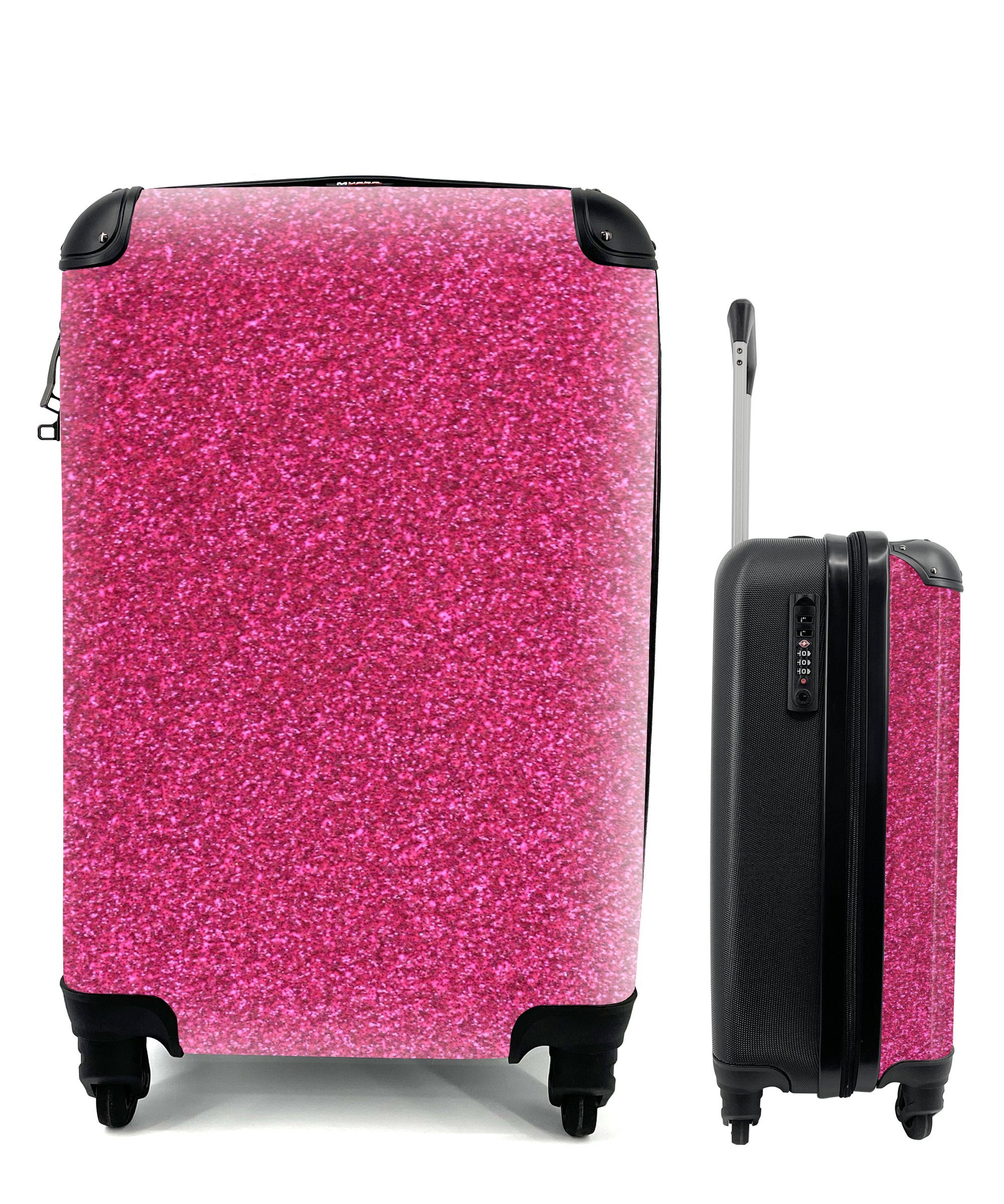 MuchoWow Handgepäckkoffer Rosa - Abstrakt - Design, 4 Rollen, Reisetasche mit rollen, Handgepäck für Ferien, Trolley, Reisekoffer