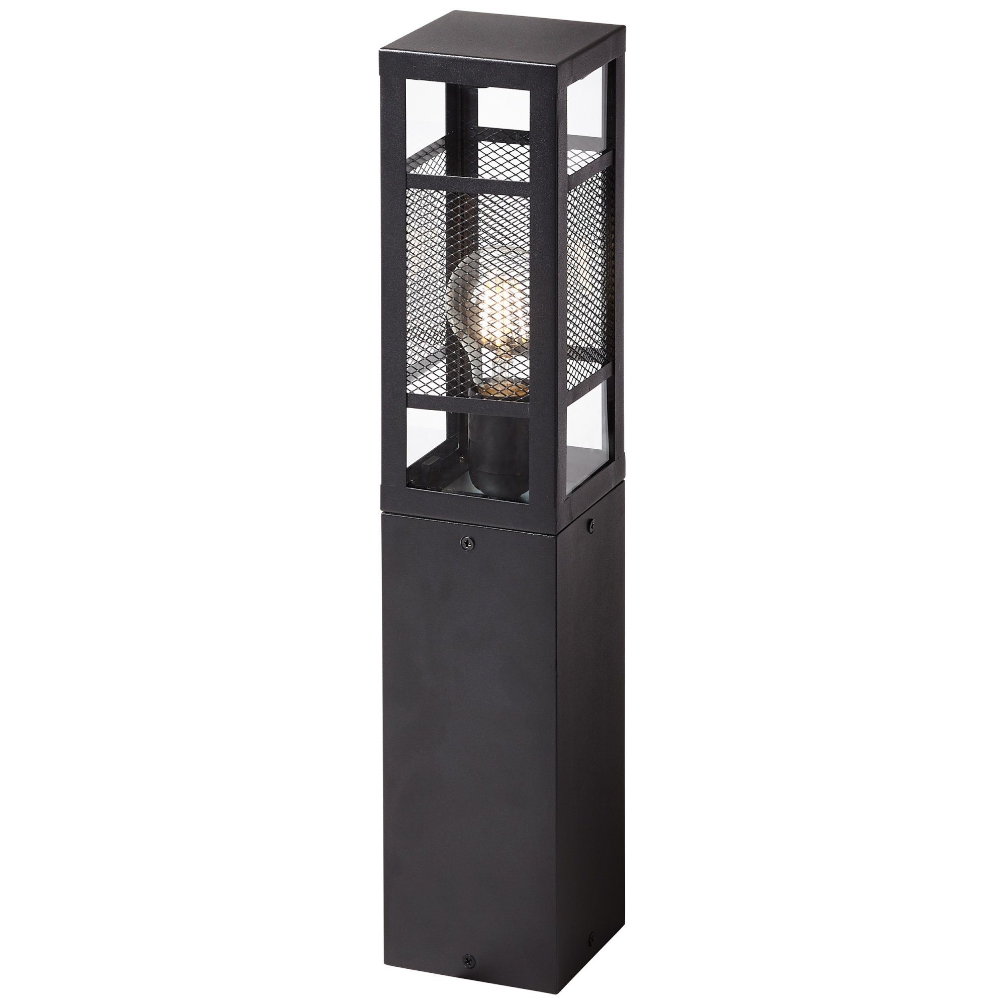 Lightbox Außen-Stehlampe, ohne Leuchtmittel, Sockellampe, 50 x 10 x 10 cm, E27, IP44, Metall/Kunststoff, schwarz