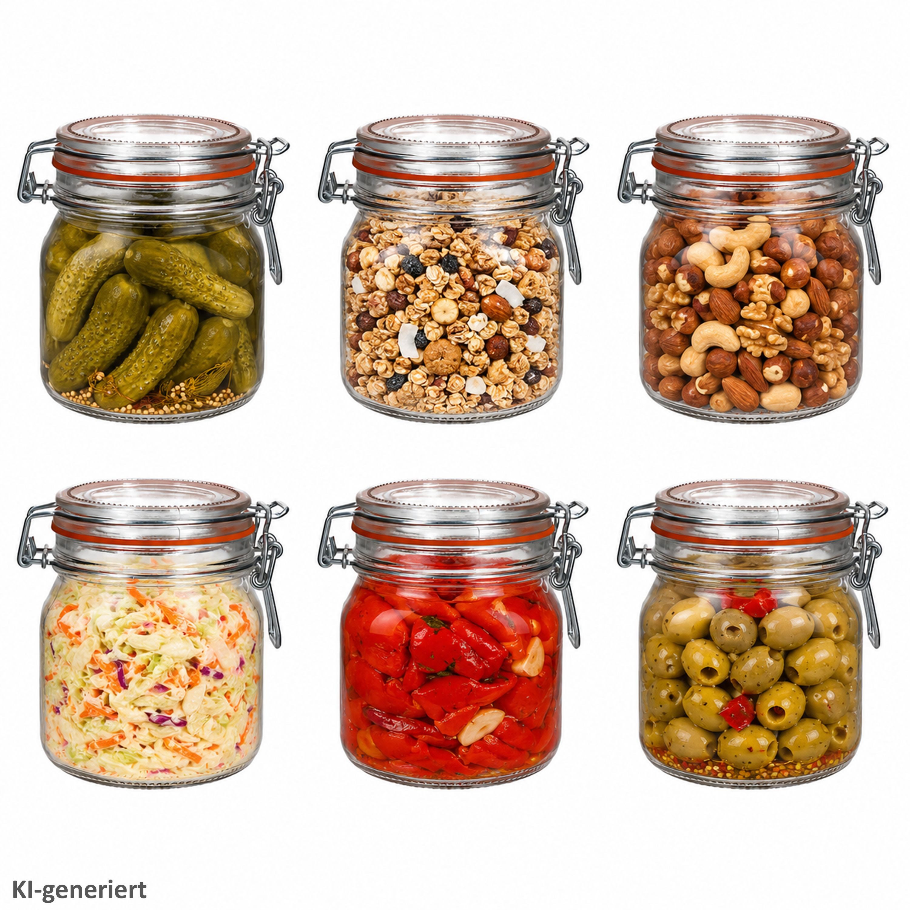 MamboCat Vorratsglas 6er Set Odin Einmachglas 0,5L Bügelverschluss Vorratsglas luftdicht, Glas
