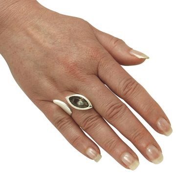 SKIELKA DESIGNSCHMUCK Silberring Rauchquarz Ring 20x10 mm (Sterling Silber 925) (1-tlg), hochwertige Goldschmiedearbeit aus Deutschland
