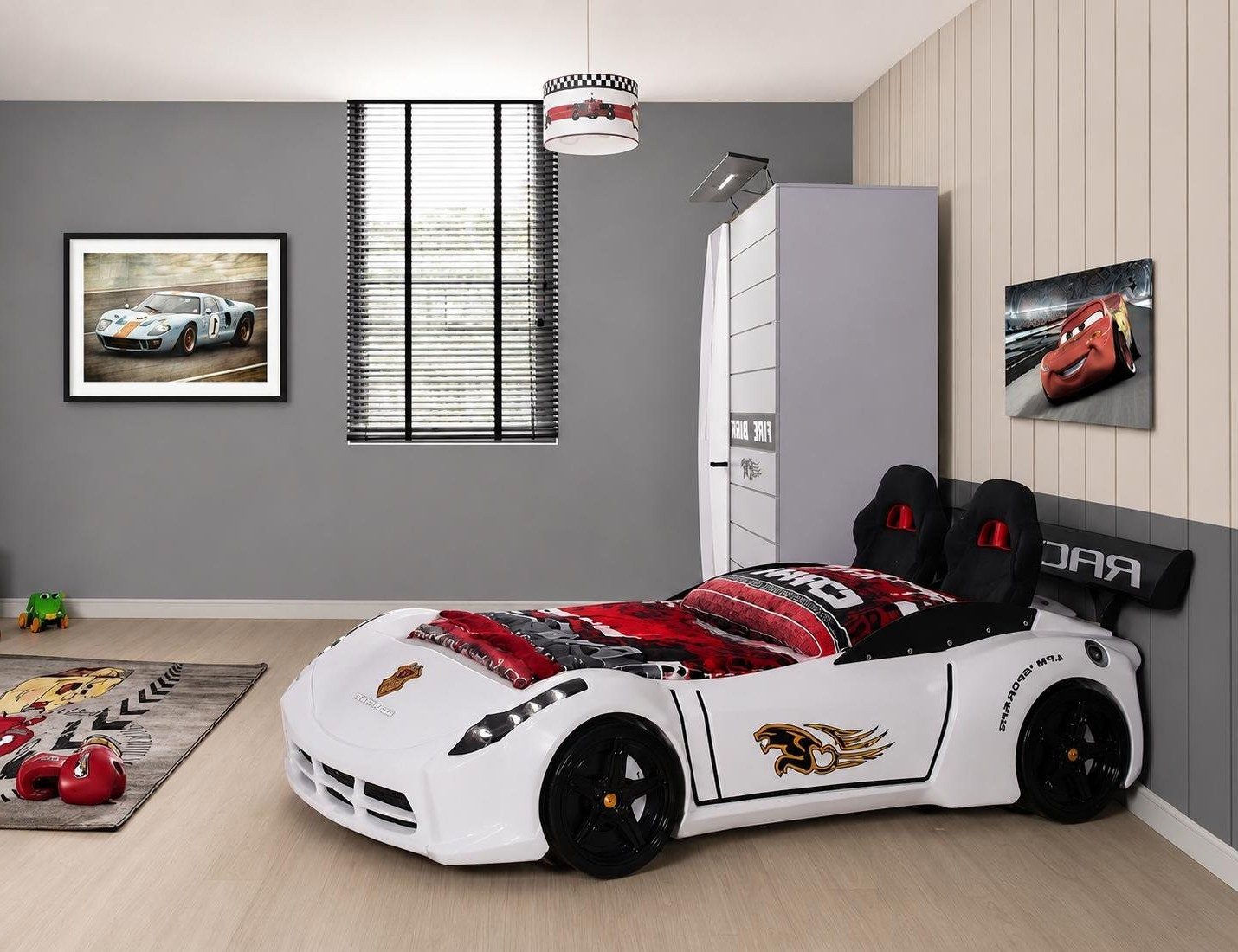 Xlmoebel Autobett Autobett Rennwagen Kinderbett Sportwagen Racing Look Modern (1-tlg., 1-tlg)