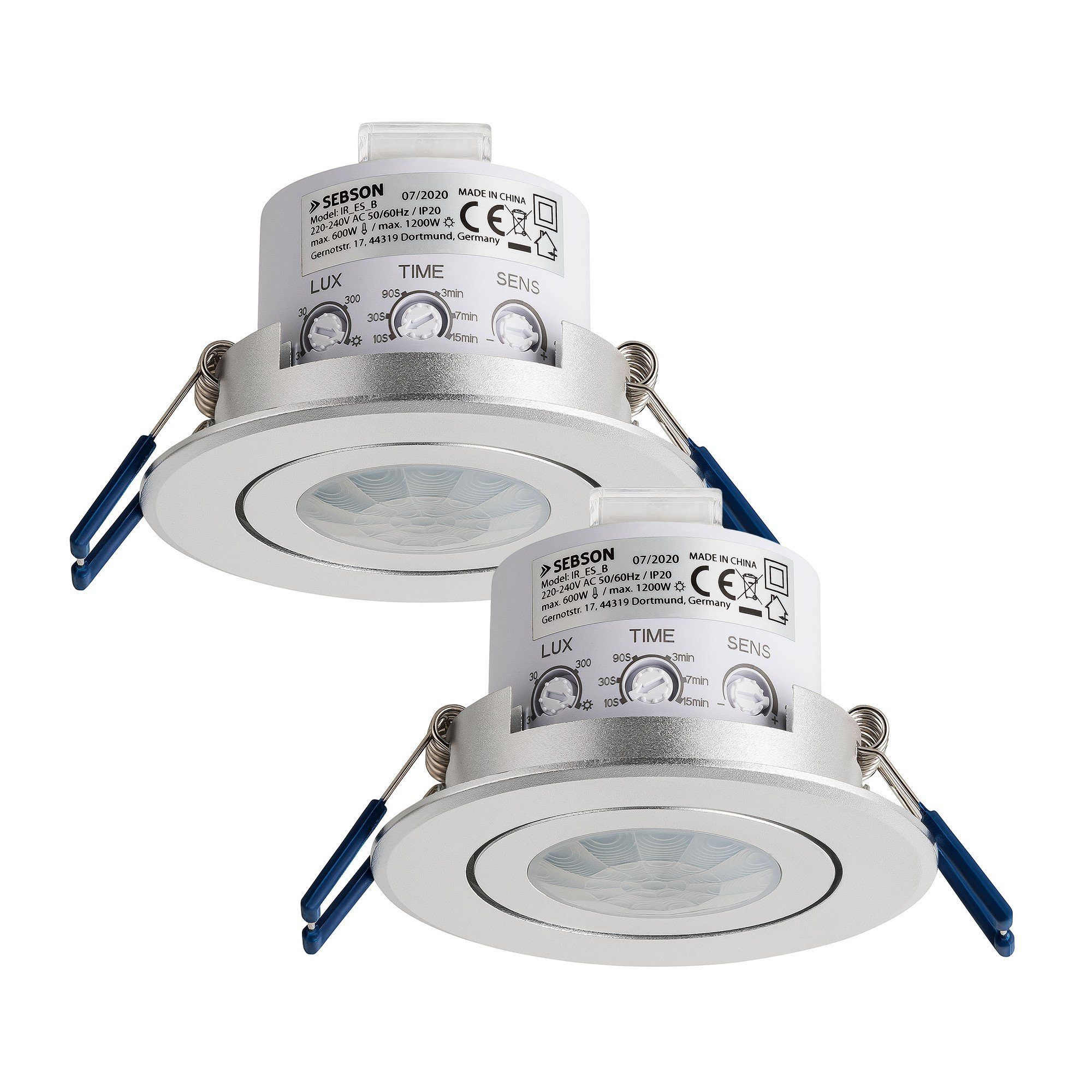 Bewegungsmelder Bewegungsmelder Unterputz LED geeignet IR Sensor einstellbar - 2er Set