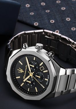 MASERATI Chronograph STILE 45MM CHRO BLACK DIAL BR SS