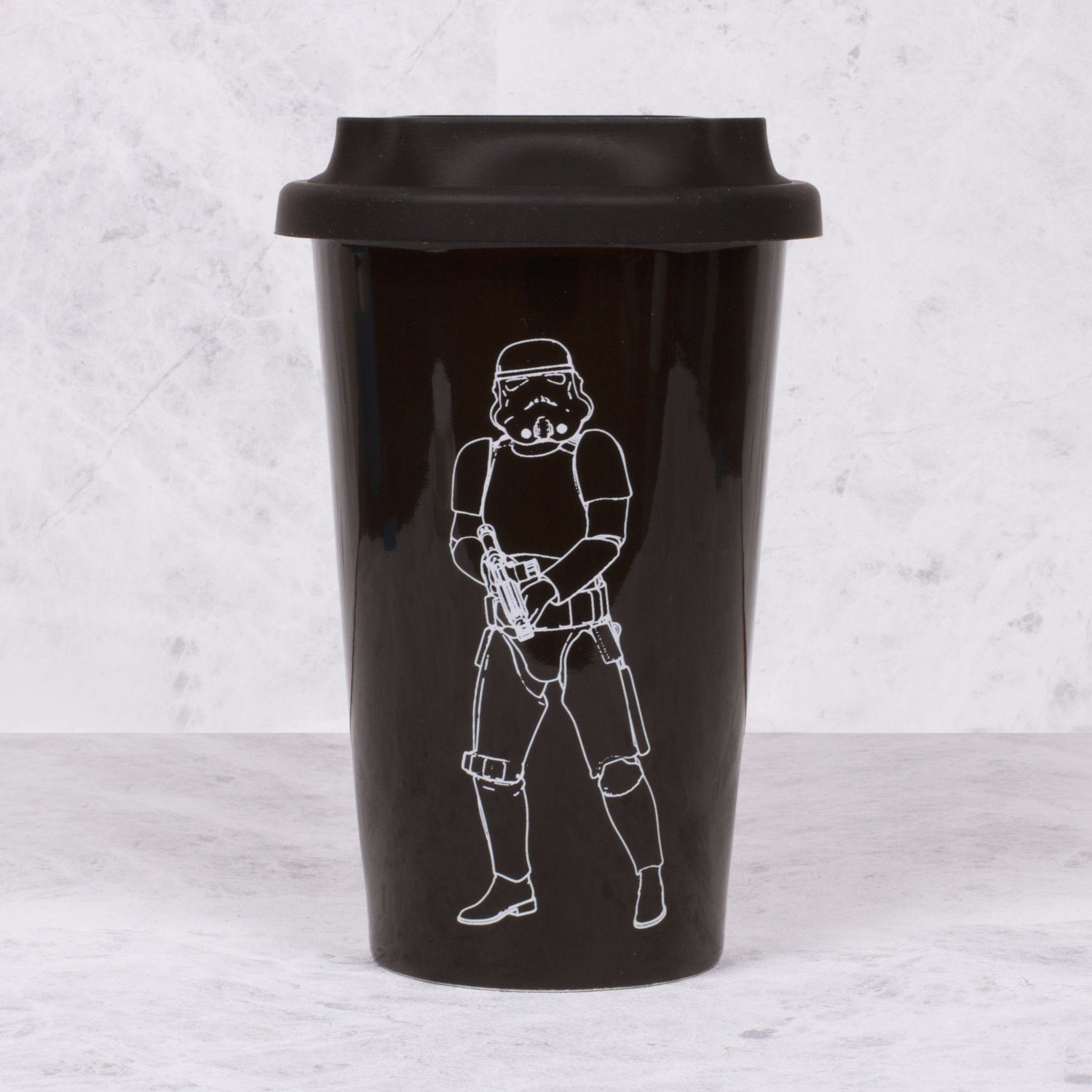 Up Coffee-to-go-Becher Original Keramikbecher (schwarz), Thumbs mit Silikondeckel Keramik - Stormtrooper