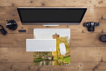 MuchoWow Gaming Mauspad Wasser - Baum - Nijmegen (1-St), Mousepad mit Rutschfester Unterseite, Gaming, 40x40 cm, XXL, Großes