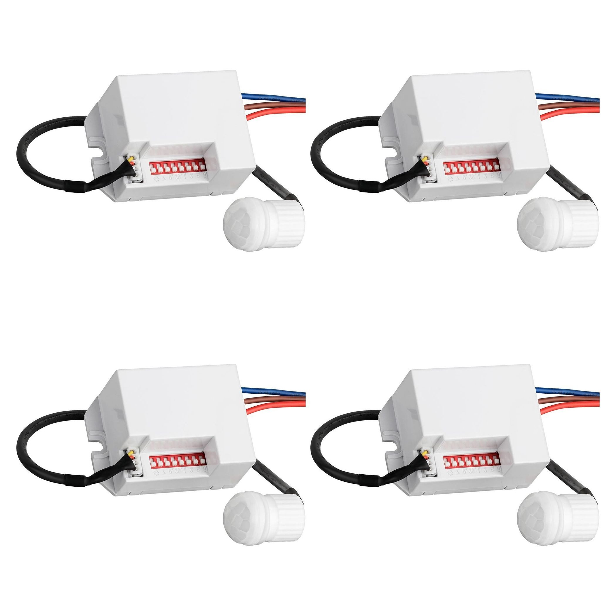 SEBSON Bewegungsmelder Mini Bewegungsmelder Unterputz Deckenmontage programmierbar - 4er Set, (4-St)
