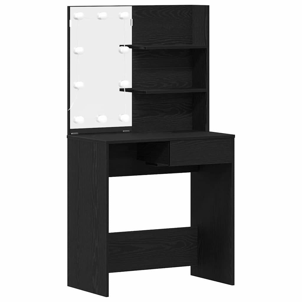 vidaXL Schminktisch Schminktisch Schwarz Eichen-Optik 74.5 x 40 x 141 cm (1-St)