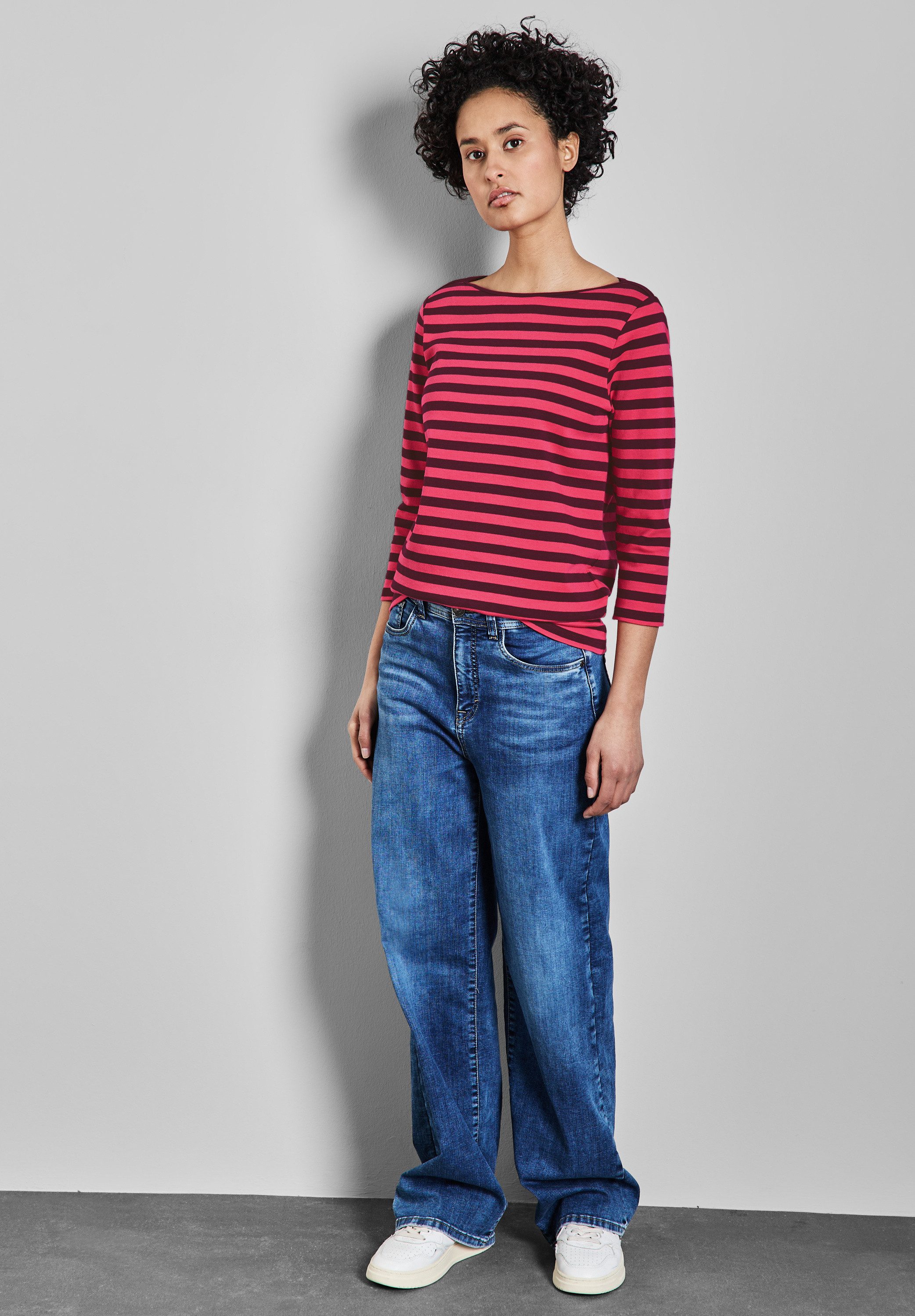 STREET ONE 3/4-Arm-Shirt aus reiner Baumwolle