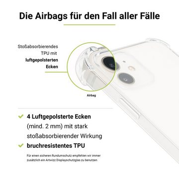 Artwizz Smartphone-Hülle Artwizz Protection Clear Case - Schlanke Schutzhülle aus TPU mit luftgepolsterten Ecken für iPhone 12 / iPhone 12 Pro, Transparent