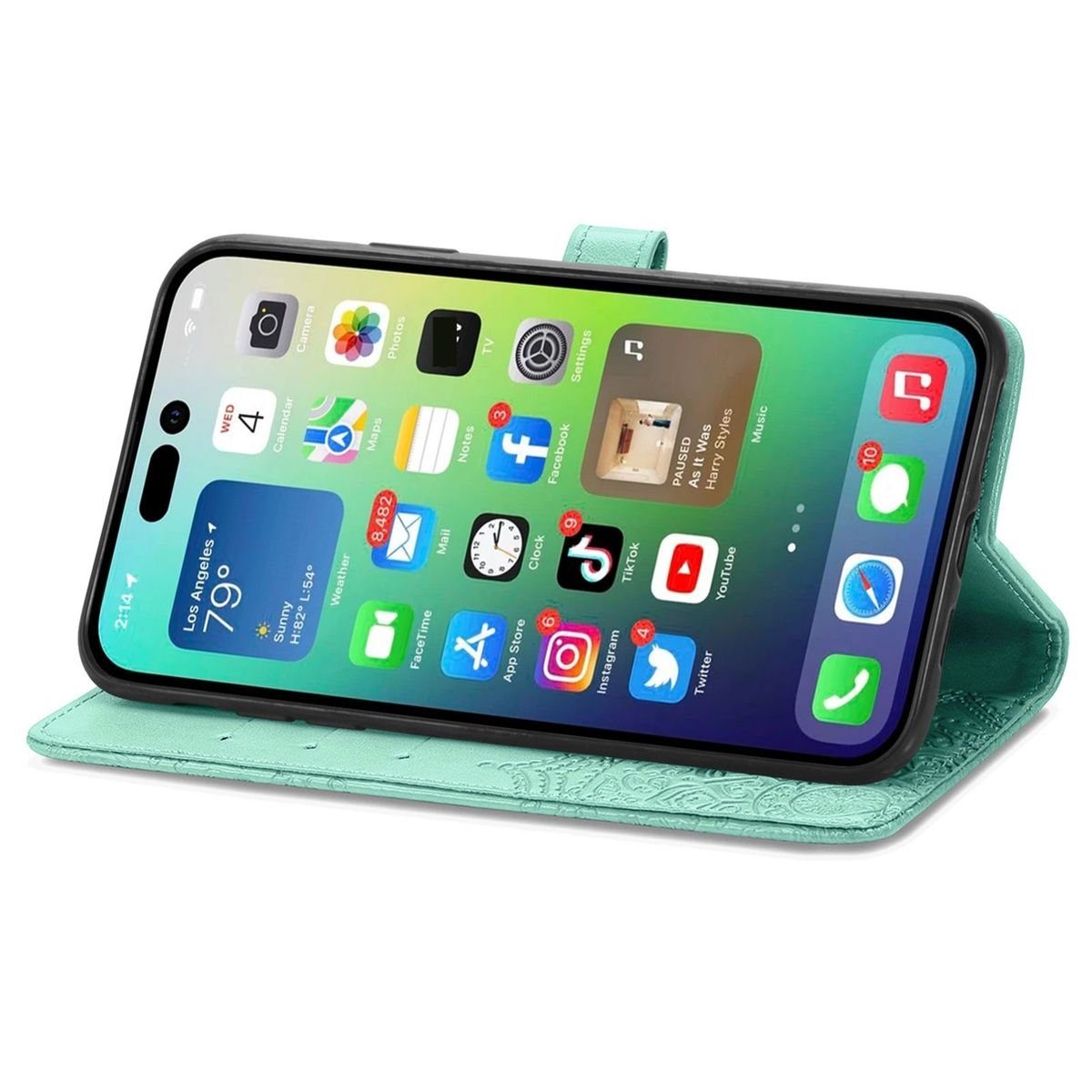 König Design Handyhülle Apple iPhone 15 Pro, Schutzhülle Schutztasche Case Cover Etuis Wallet Klapptasche Bookstyle