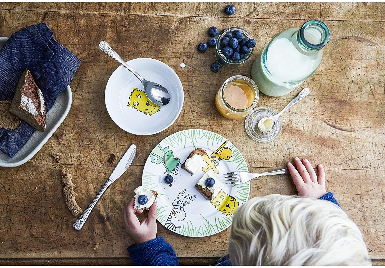 WMF Besteck-Set WMF Kinderbesteck Safari Kindergeschirr-Set 4-teilig