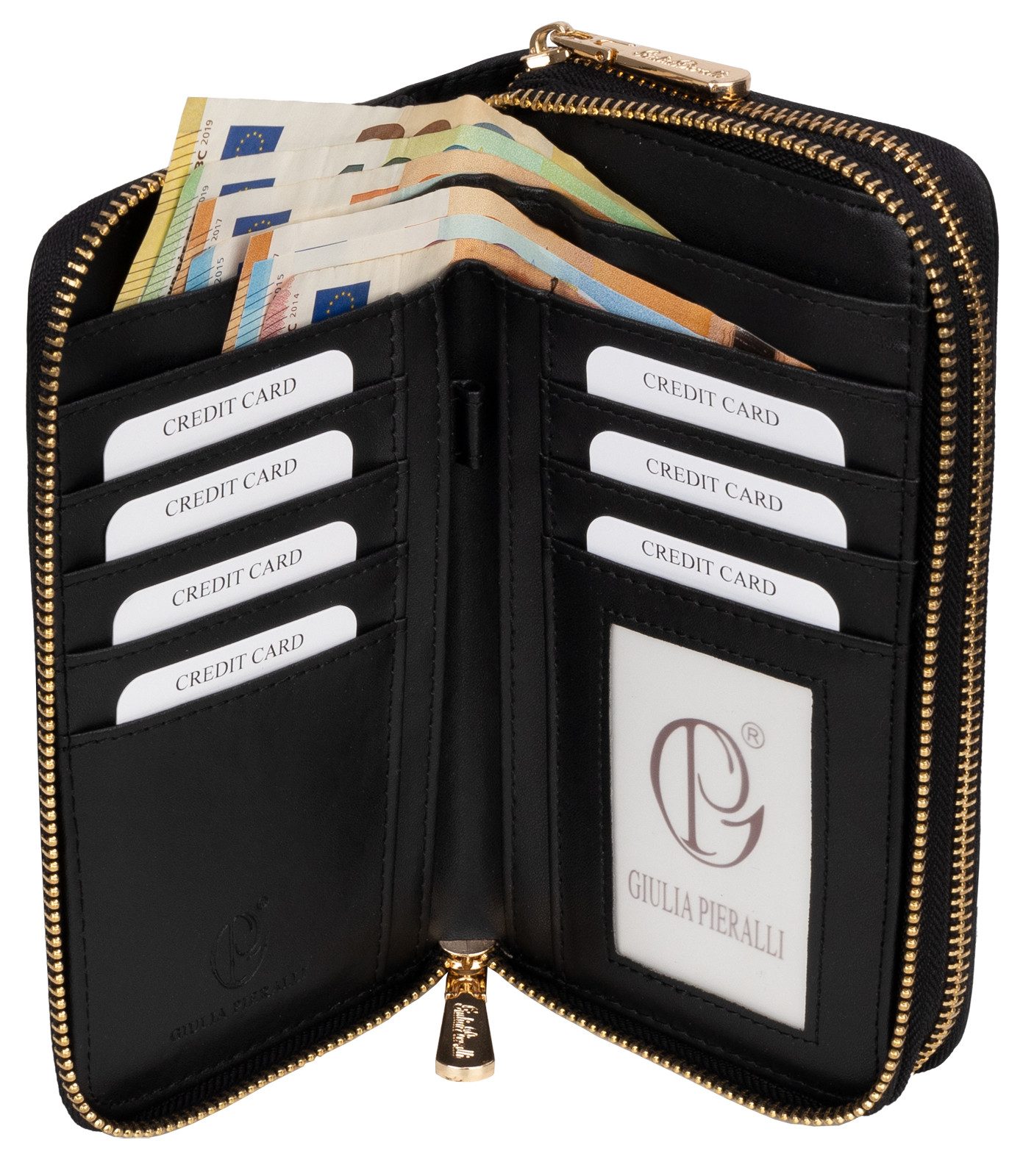 Giulia Pieralli Geldbörse Giulia Pieralli Damen Geldbörse Geldbeutel Brieftasche Portmonee XXL, Damen Geldbörse klappbar mit Reißverschluss Portemonnaie Geldbeu – Bild 3 von 5