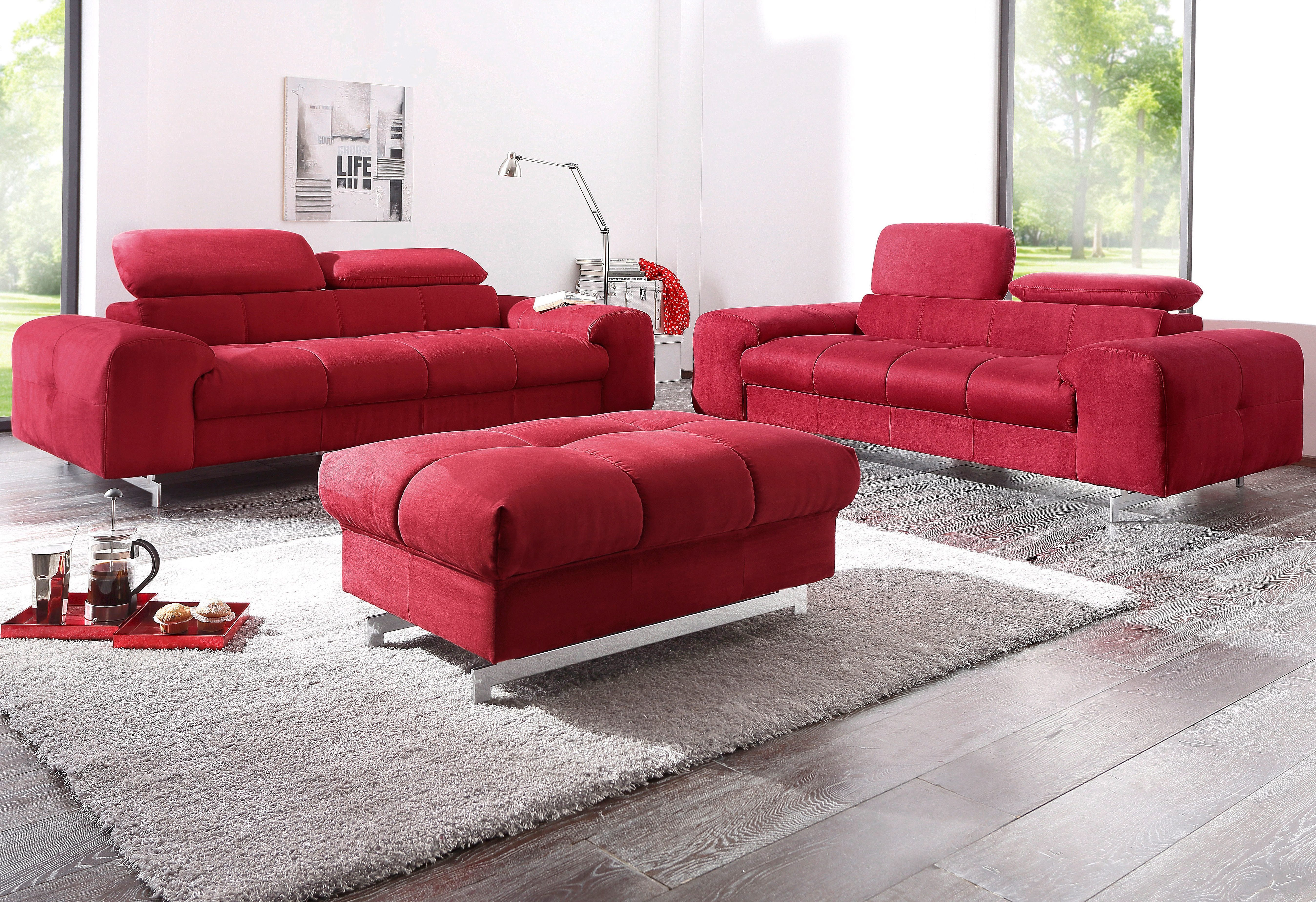 COTTA 2-Sitzer Chef, Big-Sofa mit Kopfteilverstellung, edle Metallkufen günstig online kaufen