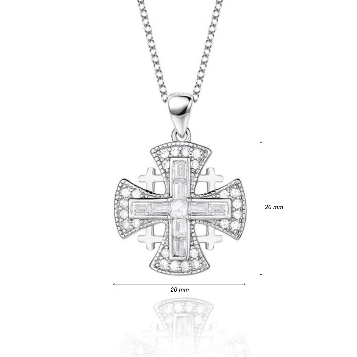 ELLAWIL Kreuzkette Silberkette Jerusalem Kreuz Silber Anhänger Kirchenschmu günstig online kaufen