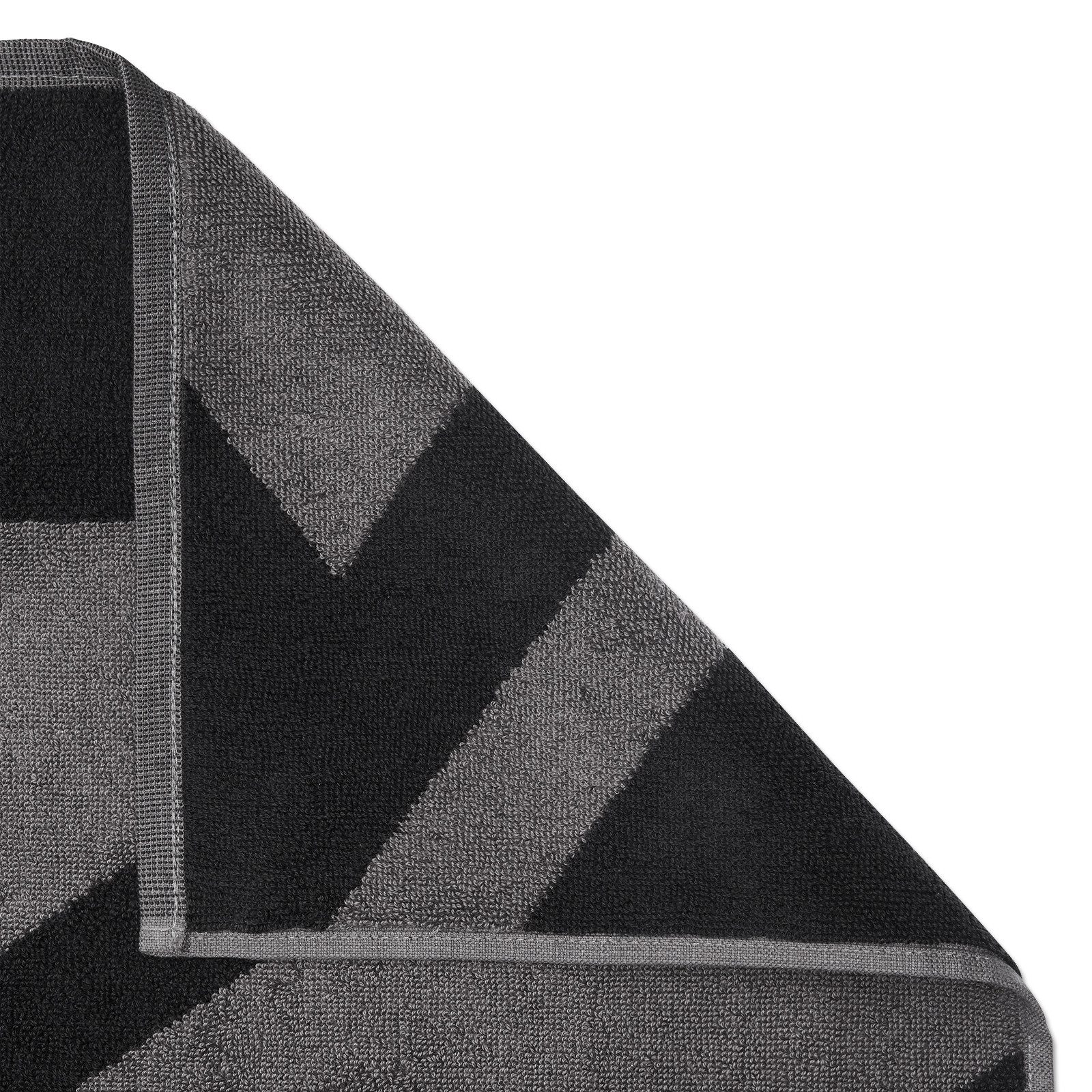 BVB Handtuch BVB Handtuch grau/schwarz 50x100 cm, Baumwolle (1-St)