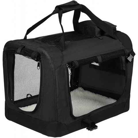 EUGAD Tiertransporttasche bis 12,00 kg, faltbar Hundetransportbox Schwarz