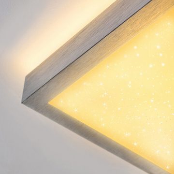 hofstein Deckenleuchte »Conetta« eckige aus Metall in Nickel-matt mit Sternenhimmel-Optik, 3000 Kelvin, 12 Watt, 900 Lumen, IP44, auch für das Badezimmer geeignet